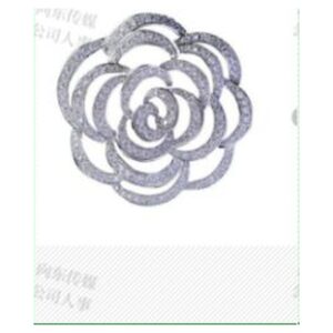 Silver Crystal Camellia Brooch