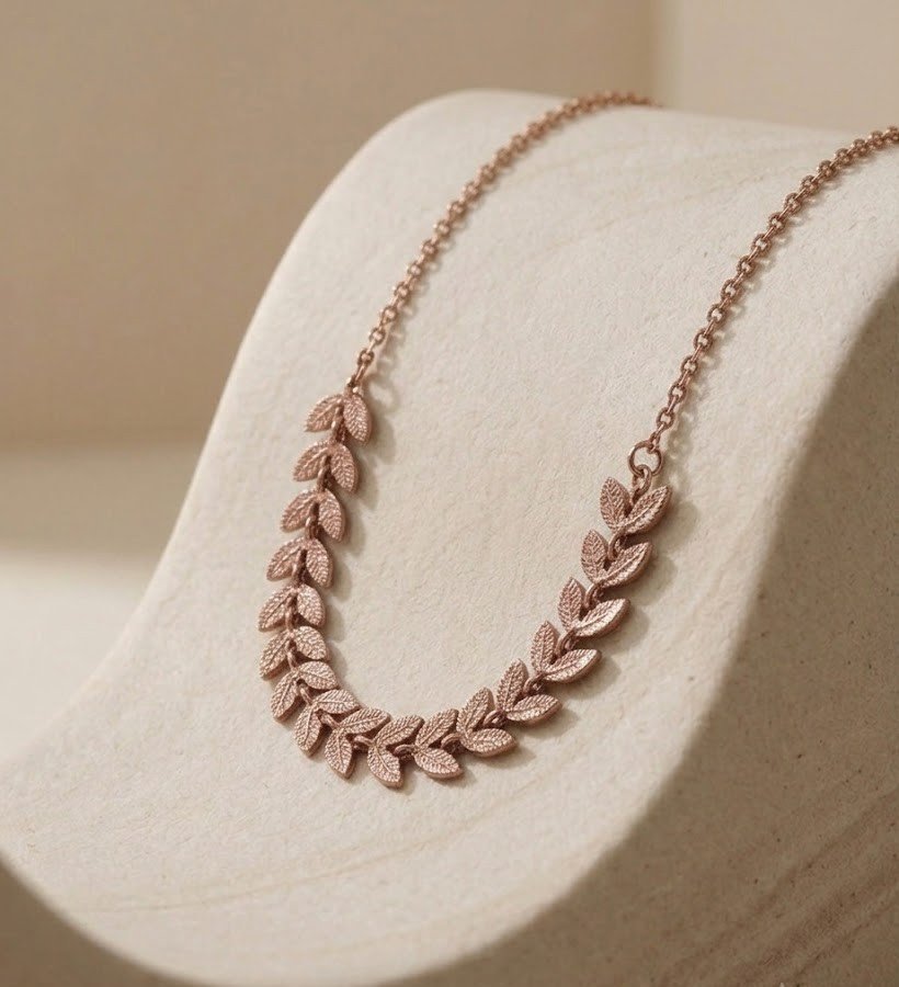 Rosé Feather Necklace - Image 2