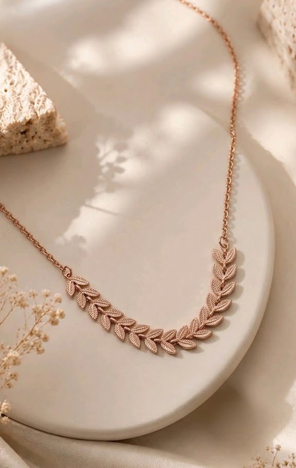 Rosé Feather Necklace - Image 4